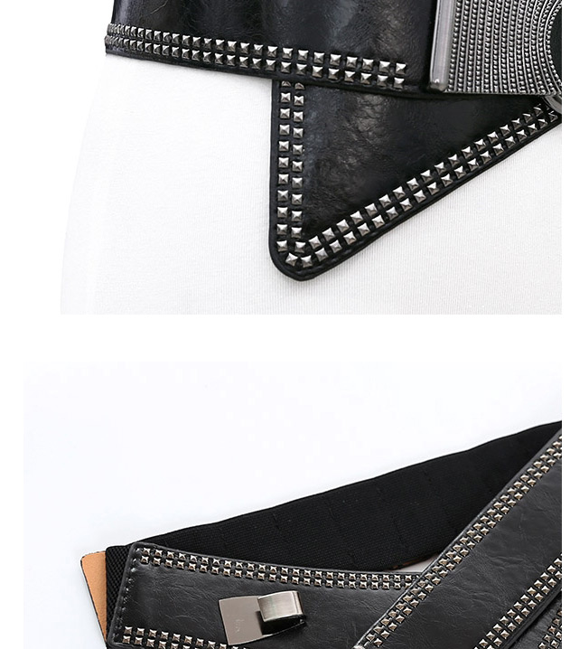 Fashion Black Orange Oblique Elastic Elastic Wide Girdle,Wide belts