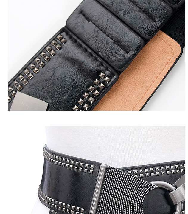 Fashion Black Orange Oblique Elastic Elastic Wide Girdle,Wide belts