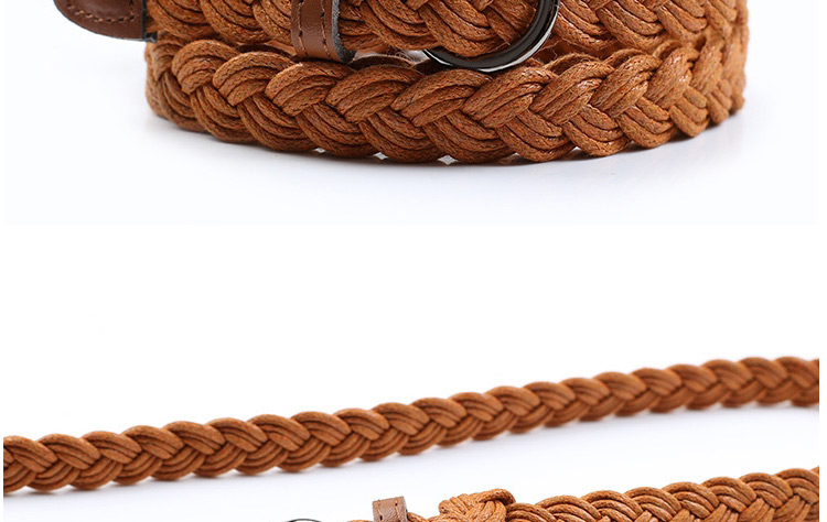 Fashion Brown Woven Needle Buckle Hemp Rope Belt,Thin belts