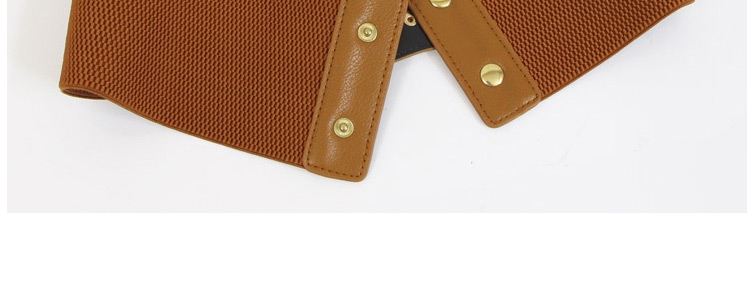 Fashion Brown Elastic Super Wide Alloy Elastic Belt,Wide belts