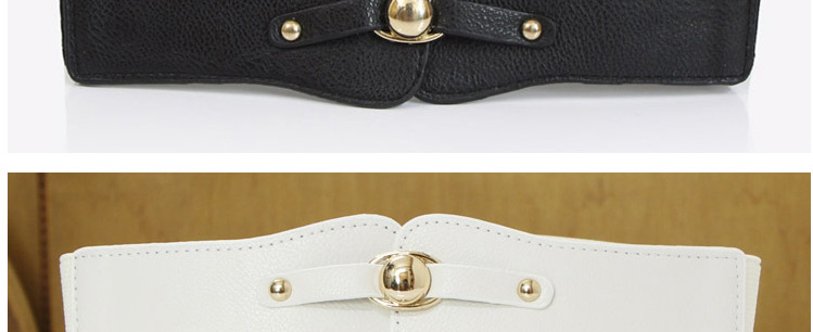 Fashion White Elastic Super Wide Alloy Elastic Belt,Wide belts