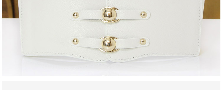 Fashion White Elastic Super Wide Alloy Elastic Belt,Wide belts