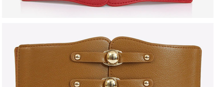 Fashion Red Elastic Super Wide Alloy Elastic Belt,Wide belts