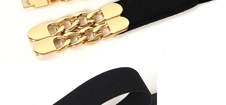 Fashion Brown Metal Sequin Chain Elastic Dress Belt,Thin belts