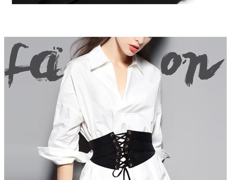 Fashion Black Fringed Straps High Waist Tether Wide Brim Belt,Wide belts
