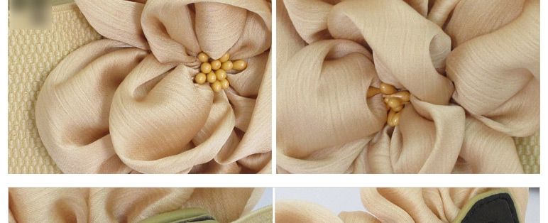 Fashion Apricot Chiffon Big Flower Elastic Elastic Belt,Wide belts