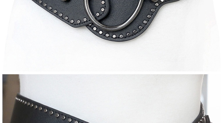 Fashion Black Diagonal Metal Orange Wide Belt,Wide belts