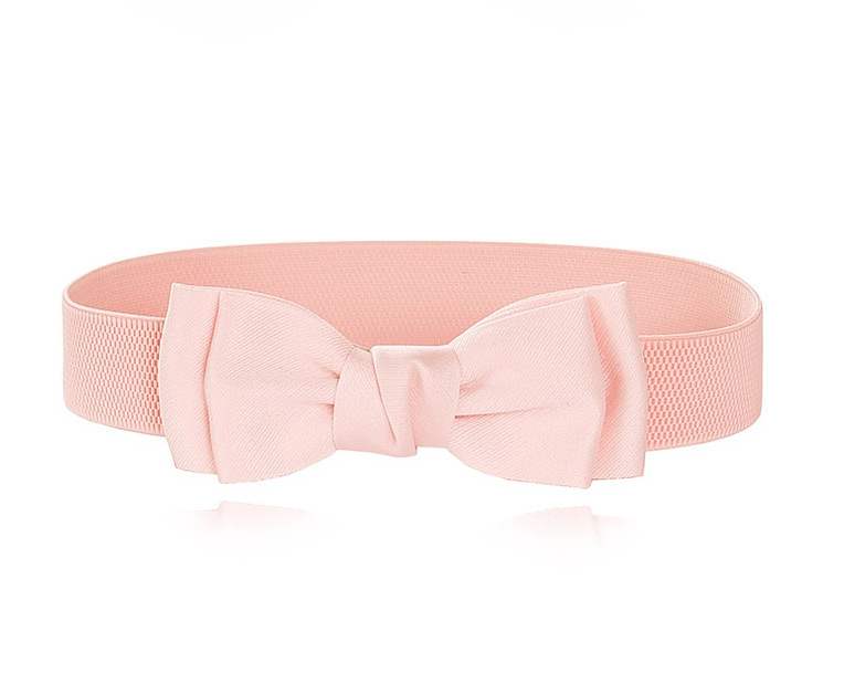 Fashion Pink Elastic Elastic Bow Belt,Wide belts