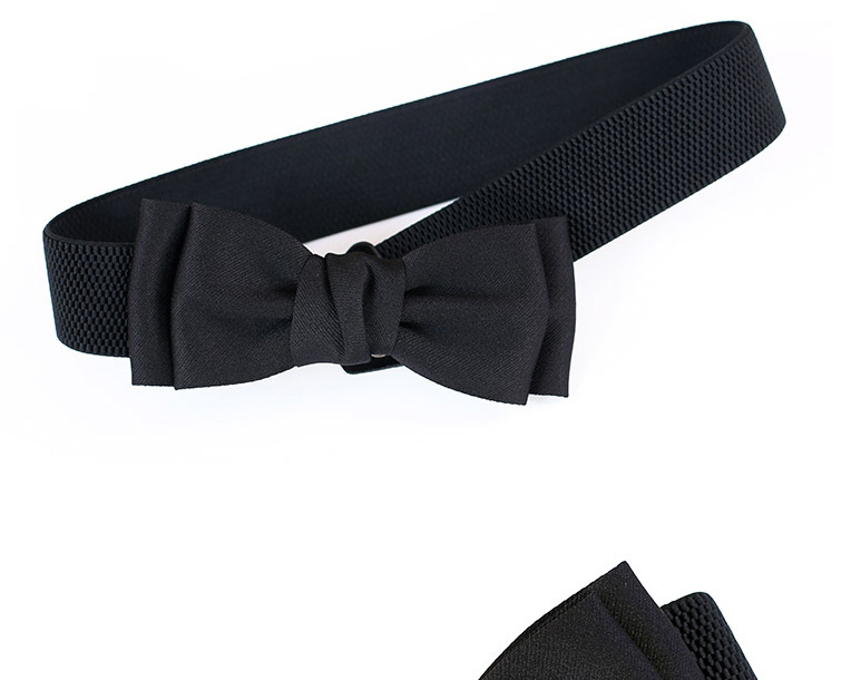 Fashion Black Elastic Elastic Bow Belt,Wide belts