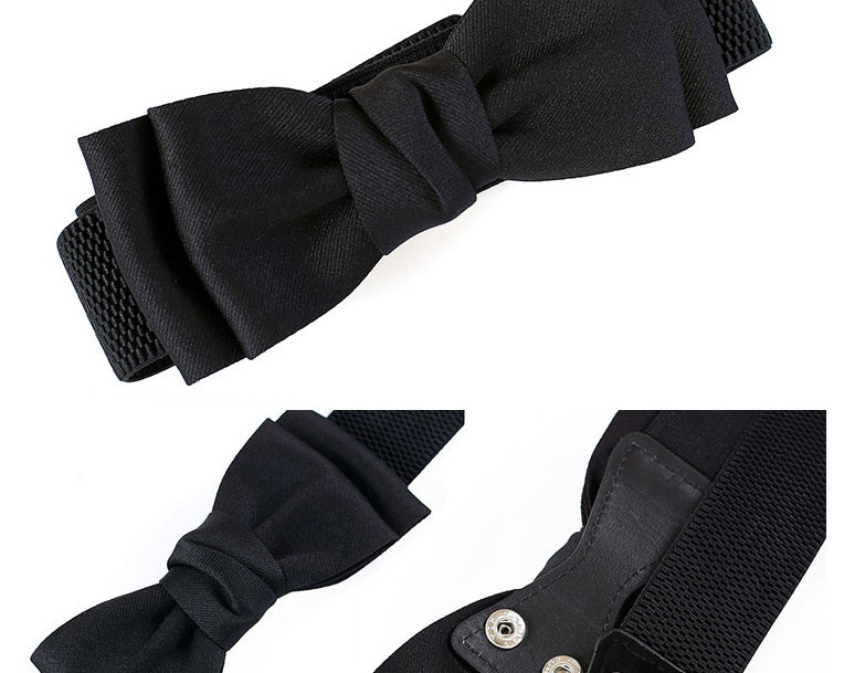 Fashion Black Elastic Elastic Bow Belt,Wide belts