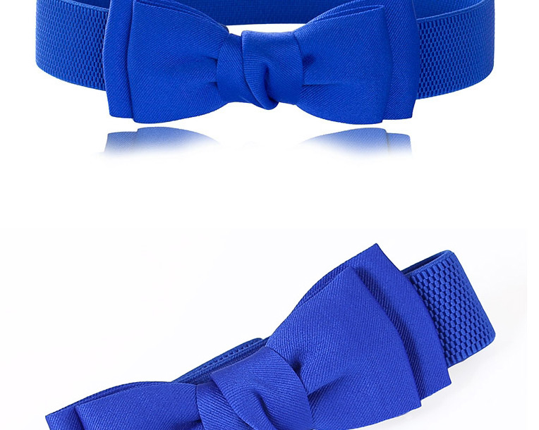 Fashion Blue Elastic Elastic Bow Belt,Wide belts
