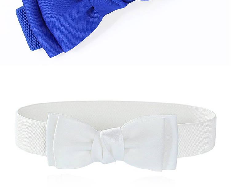 Fashion White Elastic Elastic Bow Belt,Wide belts