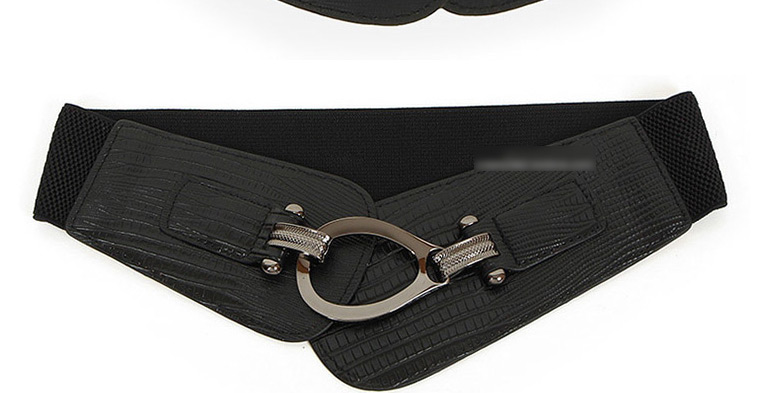 Fashion Serpentine Brown Elastic Elastic Snake Print Wide Belt,Wide belts