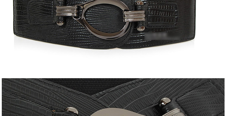 Fashion Snake Pattern Khaki Elastic Elastic Snake Print Wide Belt,Wide belts