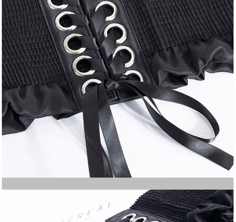 Fashion Black Elastic Bandage Bow Tassel Belt,Wide belts