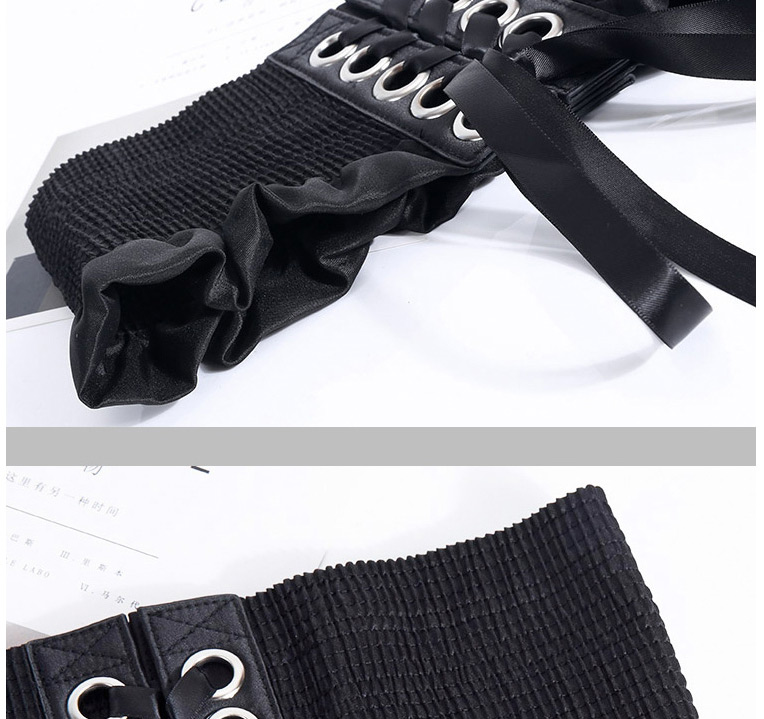 Fashion Black Elastic Bandage Bow Tassel Belt,Wide belts
