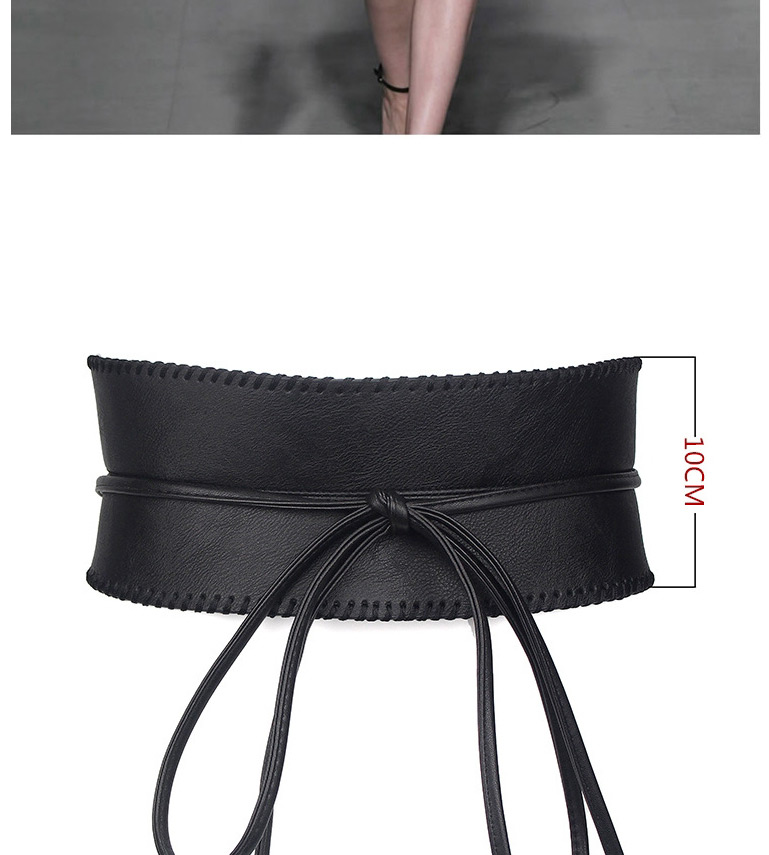 Fashion Black Wide Belt With Bow Tie,Wide belts