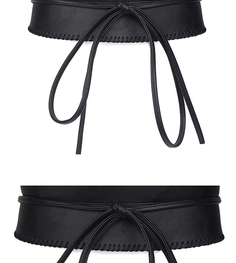Fashion Black Wide Belt With Bow Tie,Wide belts