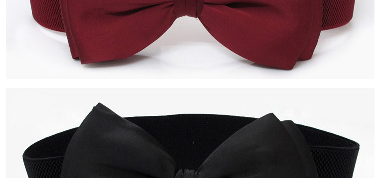 Fashion Rose Red Wide Elastic Belt With Big Bow,Wide belts
