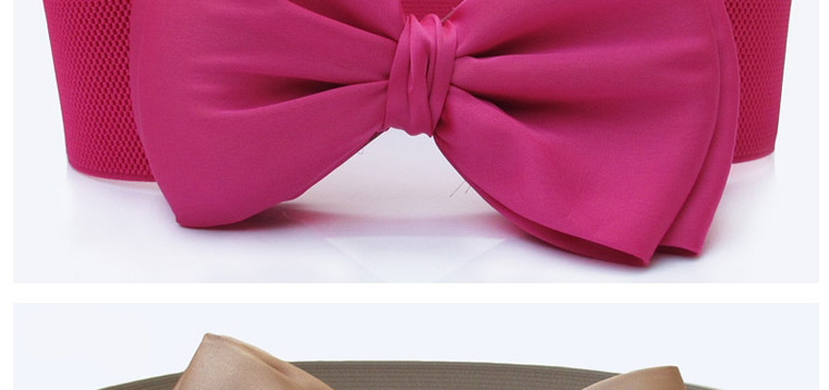 Fashion Apricot Wide Elastic Belt With Big Bow,Wide belts