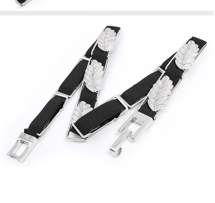 Fashion Silver Metal Leaf Elastic Waistband,Thin belts