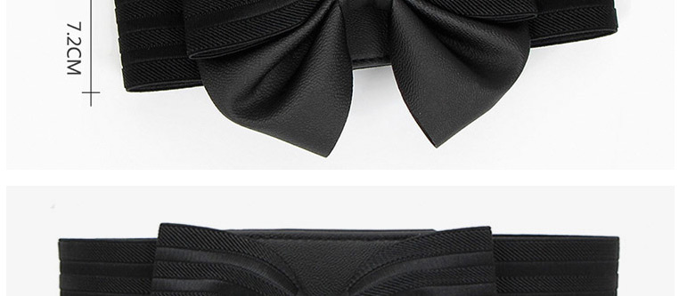 Fashion Black 65cm Bowknot Super Wide Buckle Elastic Belt,Wide belts