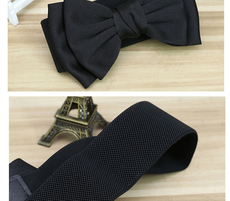 Fashion White Wide Elastic Belt With Bow,Wide belts