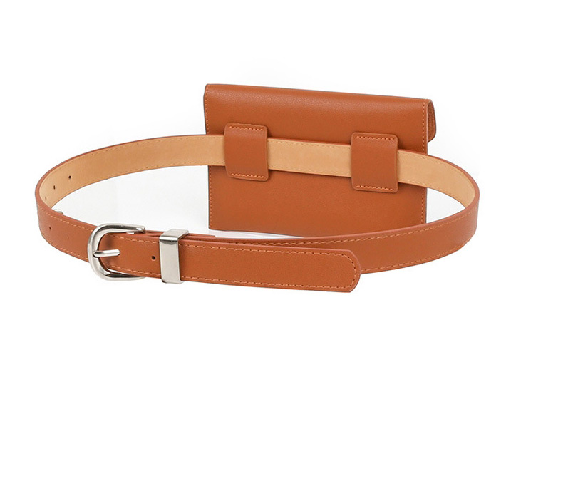 Fashion Brown Pu Belt Waist Bag Belt Buckle Belt,Thin belts