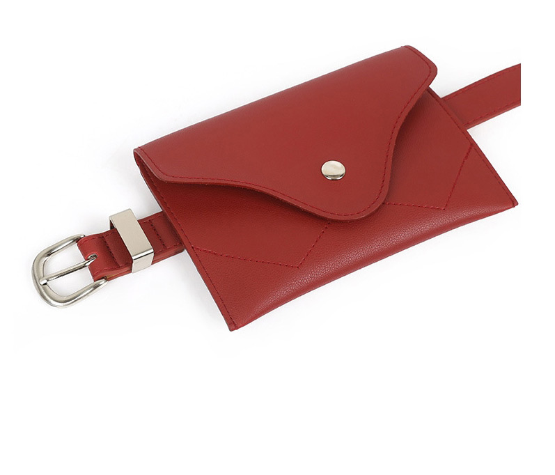 Fashion Red Pu Belt Waist Bag Belt Buckle Belt,Thin belts