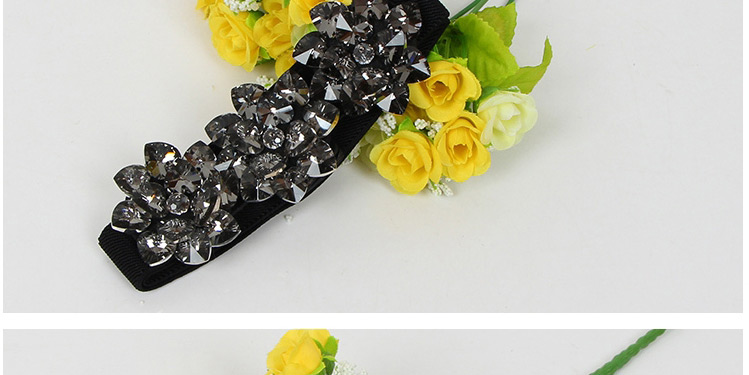 Fashion Tawny Rhinestones Hand-stitched Rhinestone Flower Thin Belt,Thin belts
