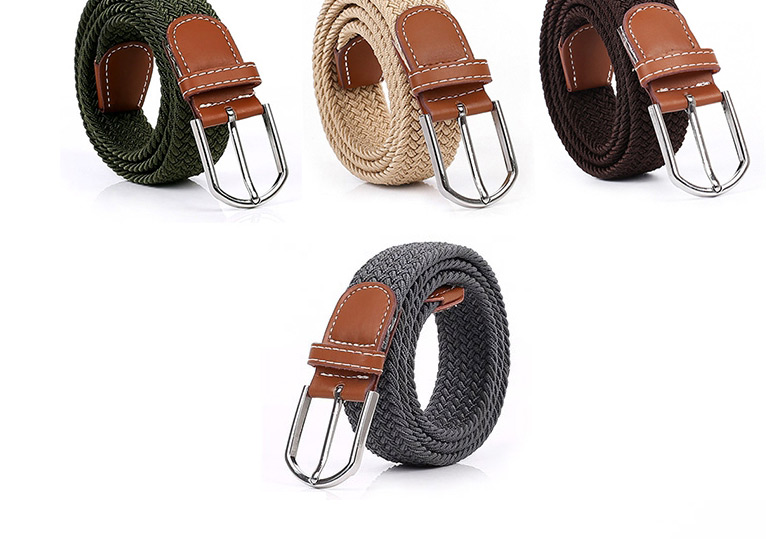 Fashion Armygreen Pin Buckle Stretch Canvas Belt Woven Belt,Wide belts