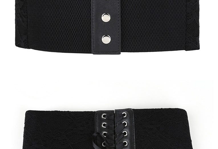 Fashion Black Lace Lace Tether Strap Elastic Wide Belt,Wide belts