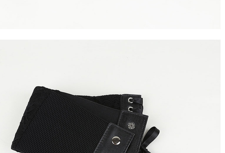 Fashion Black Lace Lace Tether Strap Elastic Wide Belt,Wide belts