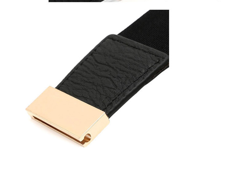 Fashion Black Sequined Elastic Waistband With Metal Buckle,Wide belts