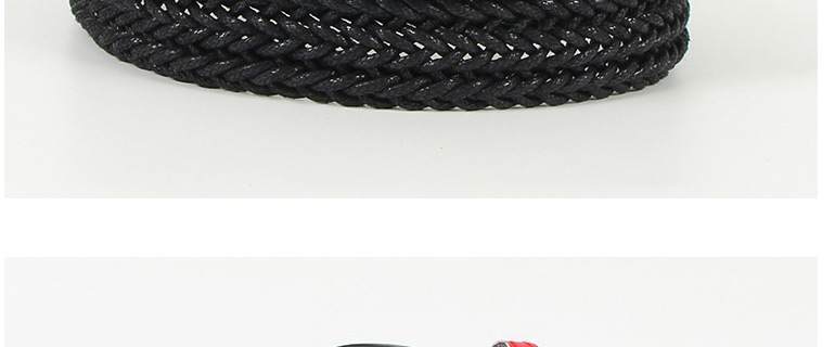 Fashion Creamy-white Pin Buckle Twine Braided Belt,Wide belts