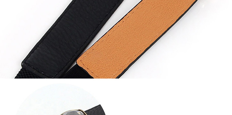 Fashion Black Thin Geometric Elastic Belt With Rhinestones,Thin belts