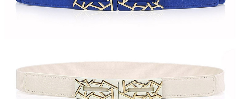 Fashion Blue Metal Alloy Geometric Thin Belt,Thin belts