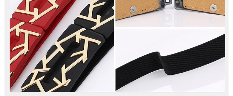 Fashion Black Metal Alloy Geometric Thin Belt,Thin belts