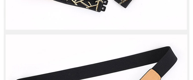 Fashion Navy Blue Metal Alloy Geometric Thin Belt,Thin belts