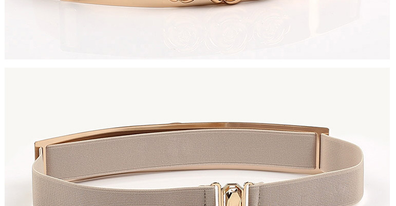 Fashion Silver Metal Mirror Belt Flower Elastic Elastic Belt,Wide belts