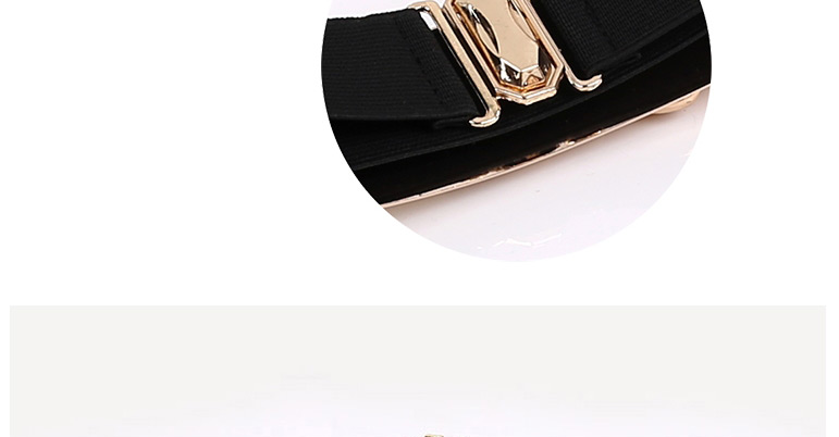 Fashion Silver Metal Mirror Belt Flower Elastic Elastic Belt,Wide belts