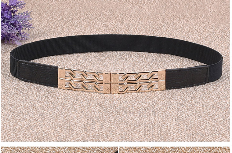 Fashion Black Metal Alloy Hollow Thin Belt,Thin belts