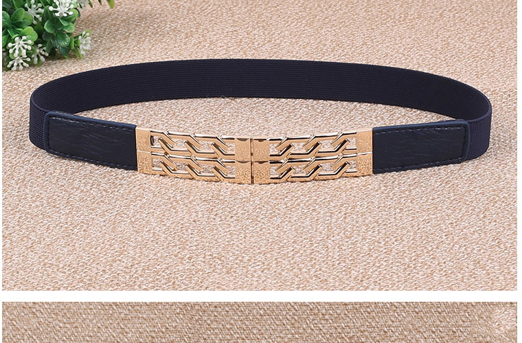 Fashion Navy Blue Metal Alloy Hollow Thin Belt,Thin belts