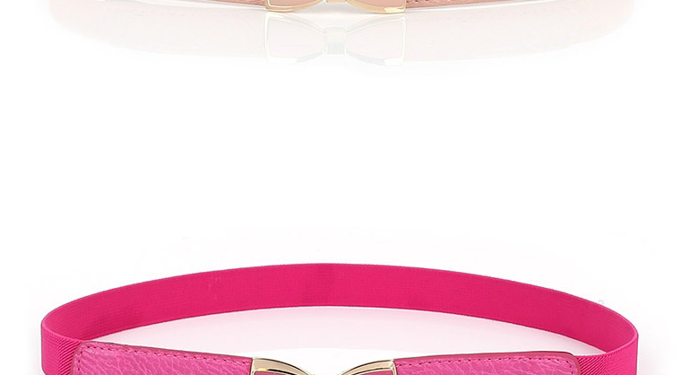 Fashion Rose Red Bowknot Elastic Alloy Thin Belt,Thin belts