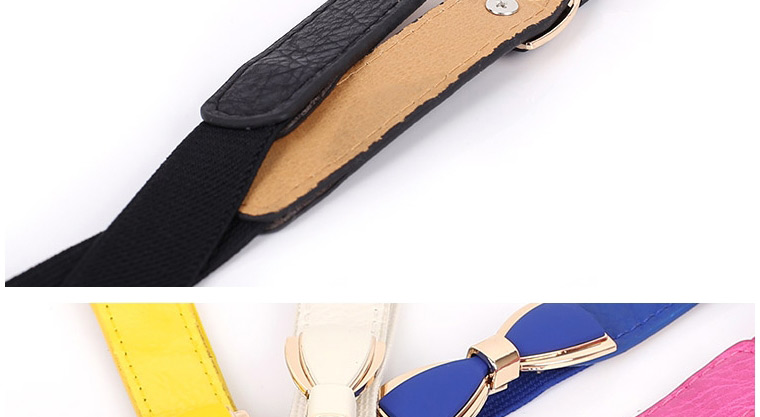 Fashion Yellow Bowknot Elastic Alloy Thin Belt,Thin belts