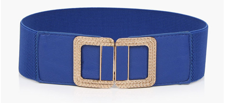 Fashion Red Buckle-applied Leather Alloy Elastic Elastic Belt,Wide belts
