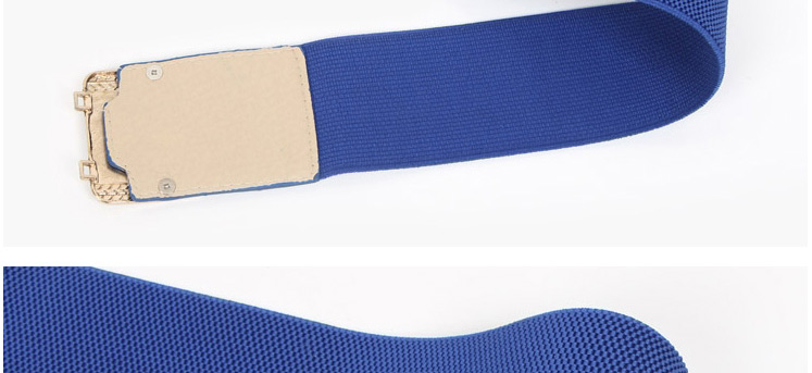 Fashion White Buckle-applied Leather Alloy Elastic Elastic Belt,Wide belts