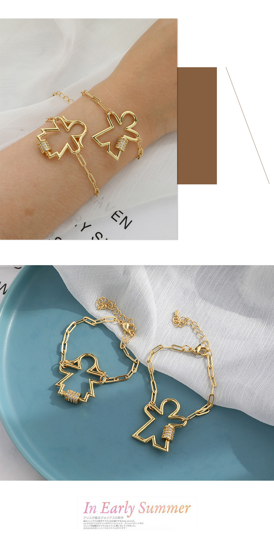 Fashion Golden Copper Inlaid Zircon Boy Thick Chain Bracelet,Bracelets