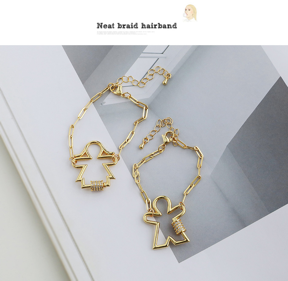 Fashion Golden Copper Inlaid Zircon Boy Thick Chain Bracelet,Bracelets