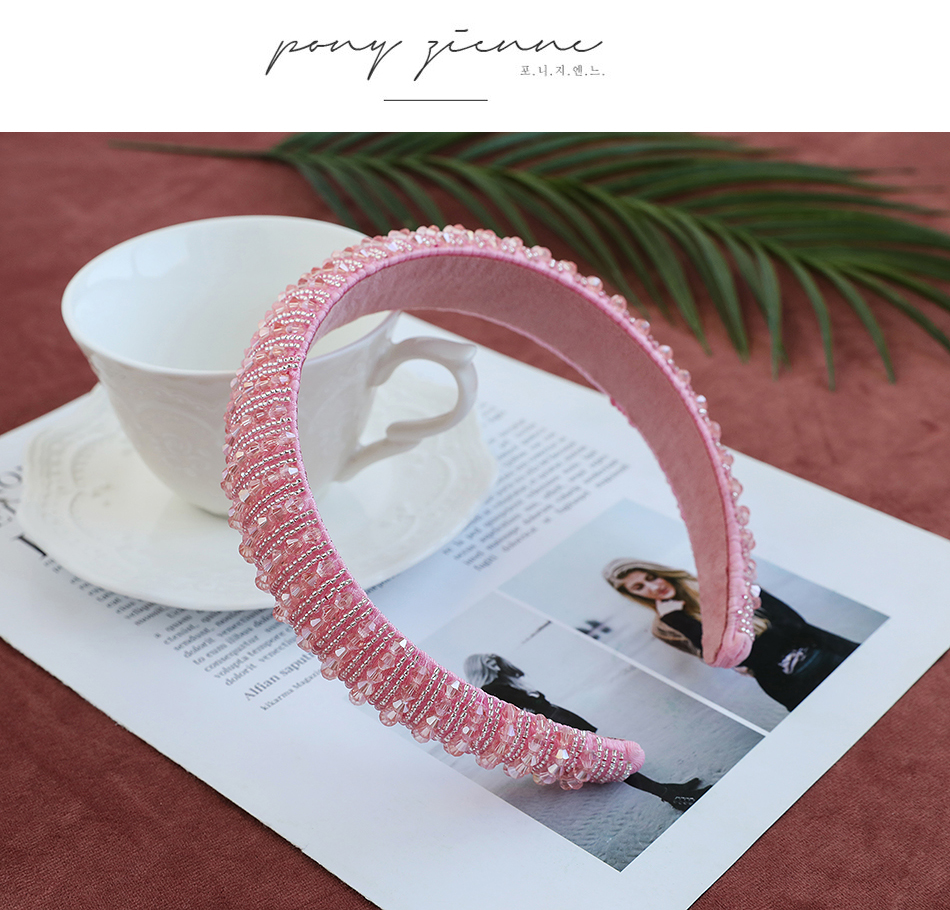 Fashion Pink Sponge Pearl Resin Beads Headband,Head Band